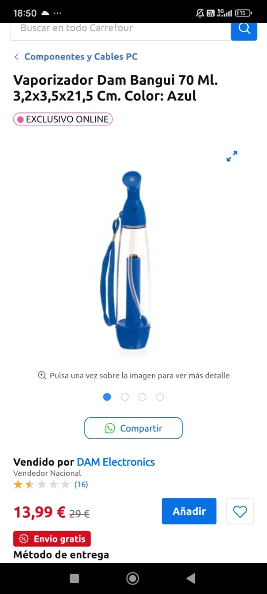 Pulverizador de viaje azul