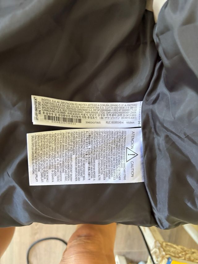 Chaleco acolchado Zara Beige Negro