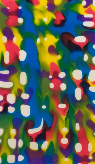 Scultura astratta multicolore