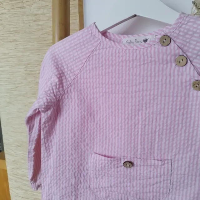 Camisa Baby Paris niña T/4 rayas