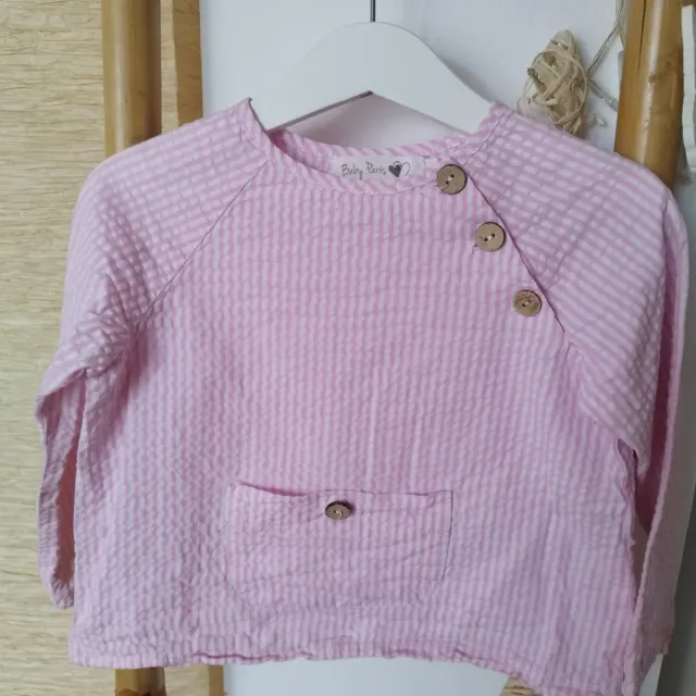 Camisa Baby Paris niña T/4 rayas