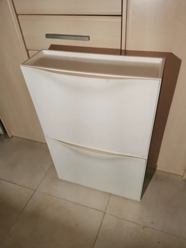 2 Zapatero blanco de plástico