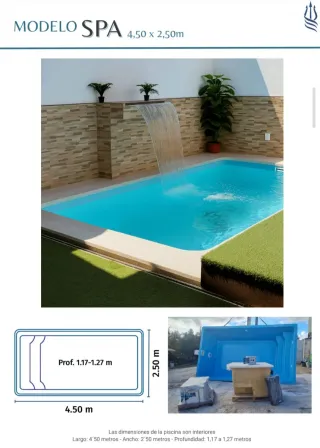 Piscinas de poliéster diferentes tamaños