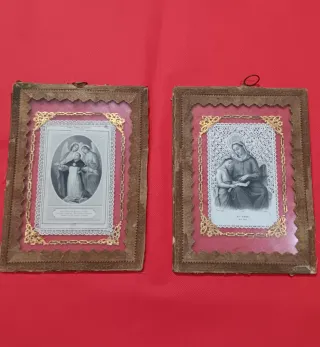 2 estampitas enmarcadas 1891