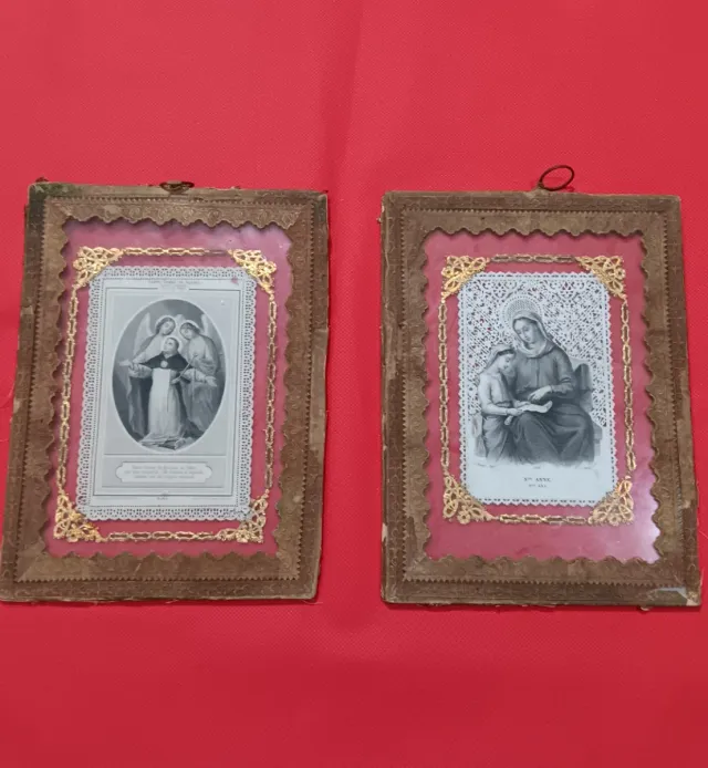 2 estampitas enmarcadas 1891