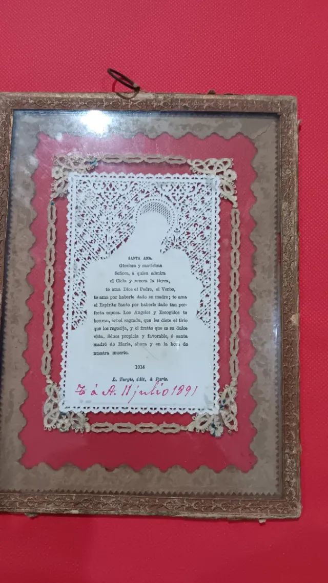 2 estampitas enmarcadas 1891