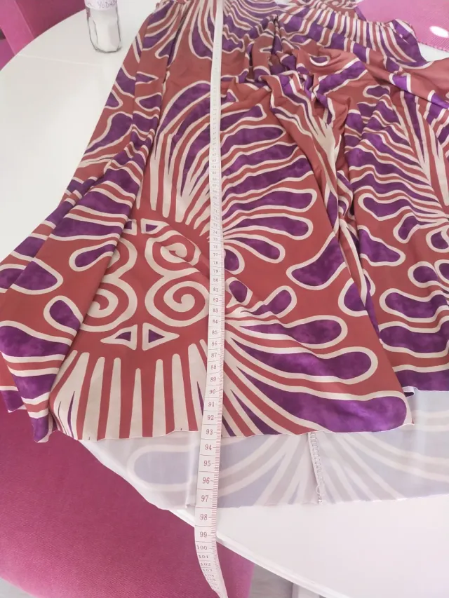 Vestido estampado marrón y morado talla única