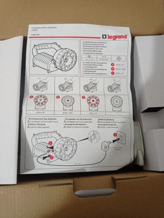 Linterna LED Recargable Legrand 0 607 97