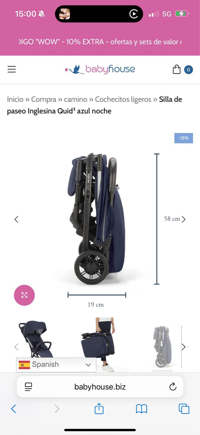 Silla de paseo ligera Inglesina plegable