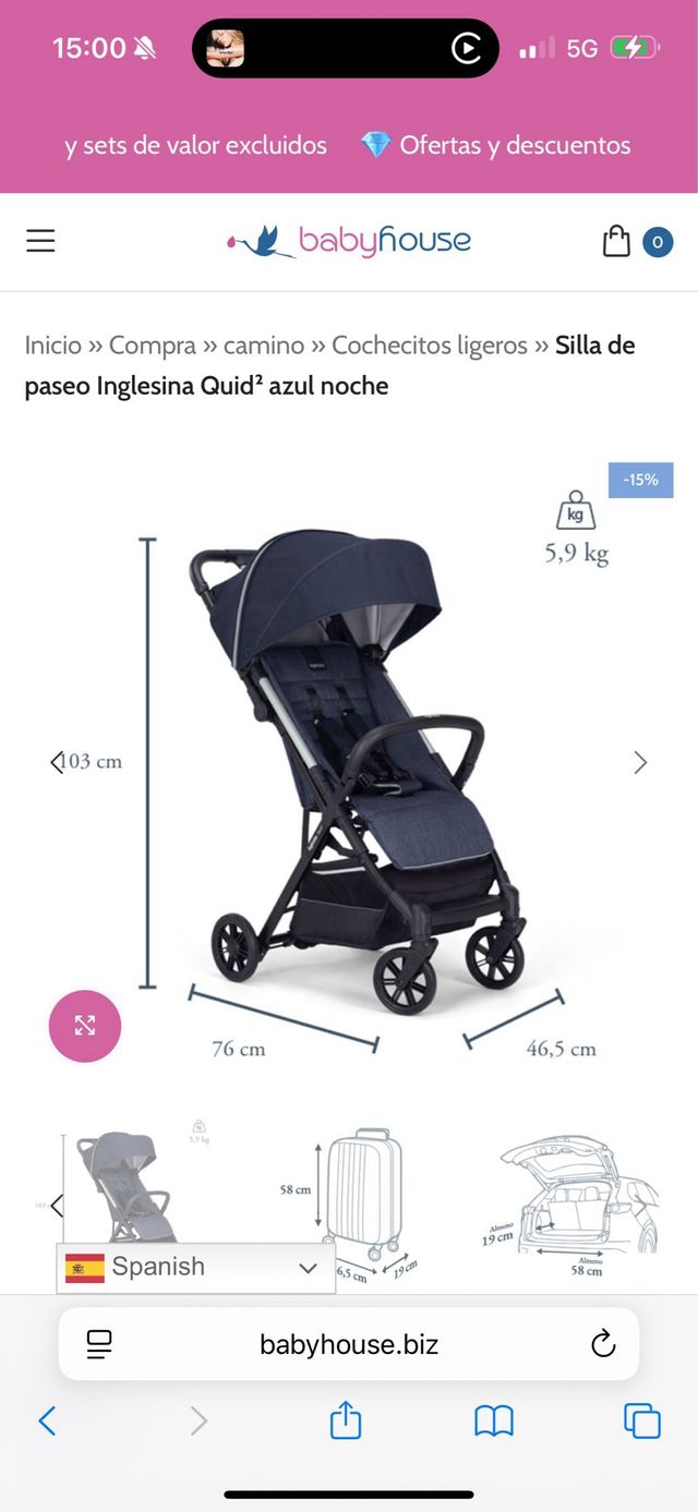 Silla de paseo ligera Inglesina plegable