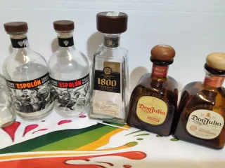 Lotto 8 bottiglie vuote Tequila diverse