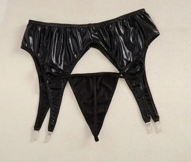 Reggicalze nero lucido taglia unica