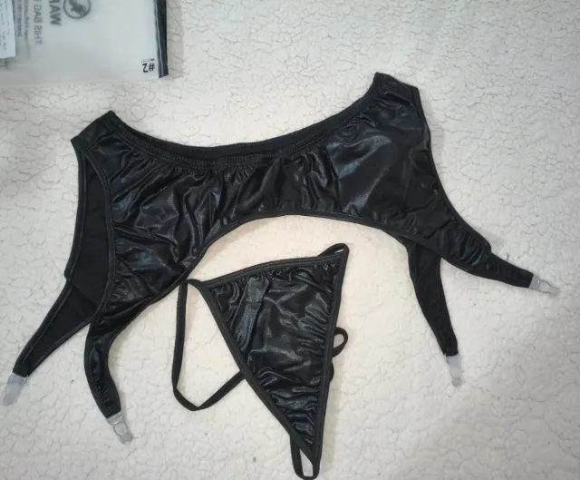 Reggicalze nero lucido taglia unica