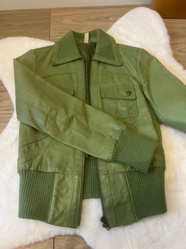 Chaqueta Piel Verde Vero Moda Talla S