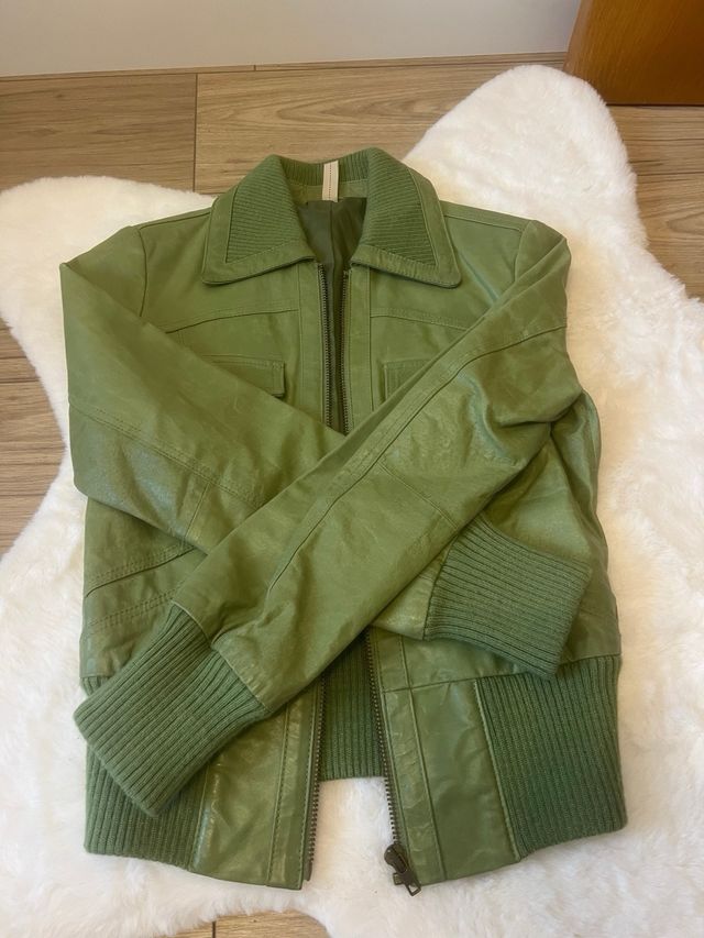 Chaqueta Piel Verde Vero Moda Talla S