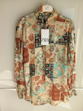 Camicia Zara Patchwork Multicolor