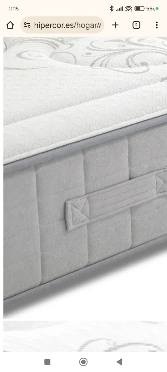 Cama 1,35 x 1,90 tela gris/blanca