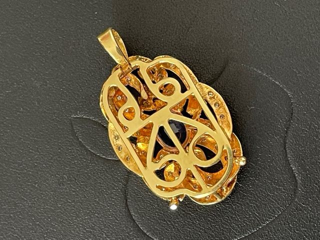 Colgante Oro con Zafiro y Diamantes