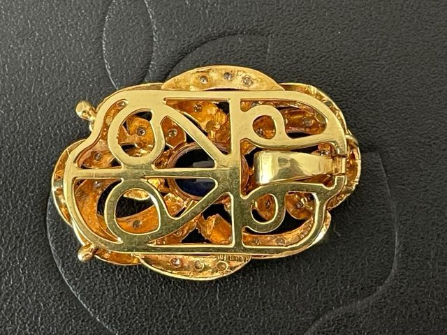 Colgante Oro con Zafiro y Diamantes