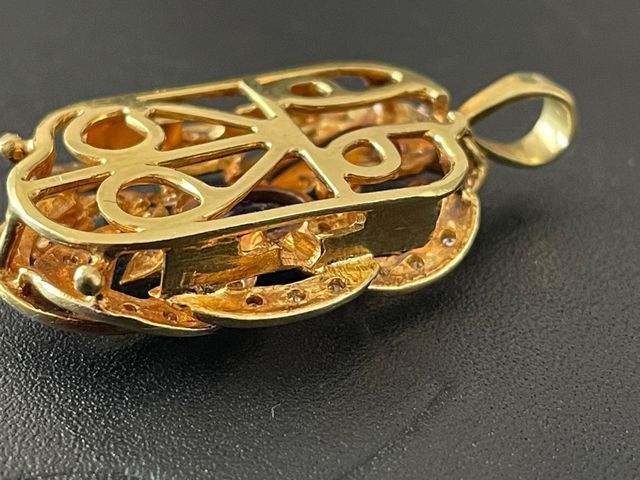 Colgante Oro con Zafiro y Diamantes