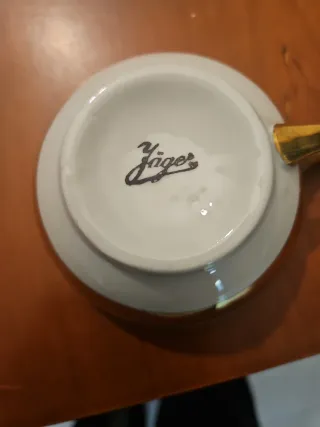 Juego de café porcelana Jager oro