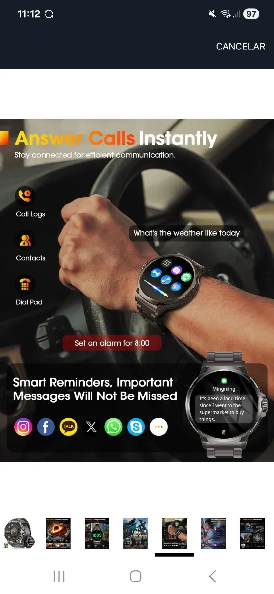 Smartwatch Hombre Nuevo Negro/Gris