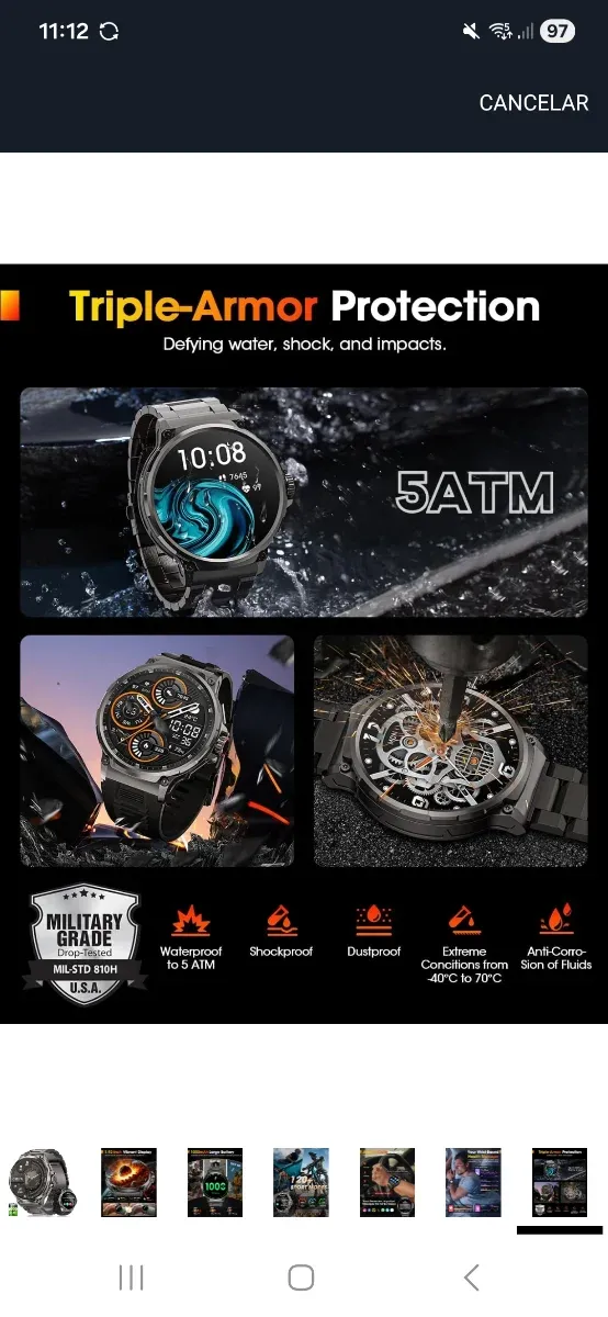 Smartwatch Hombre Nuevo Negro/Gris