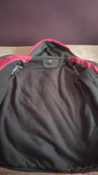 Abrigo The North Face gris y rosa