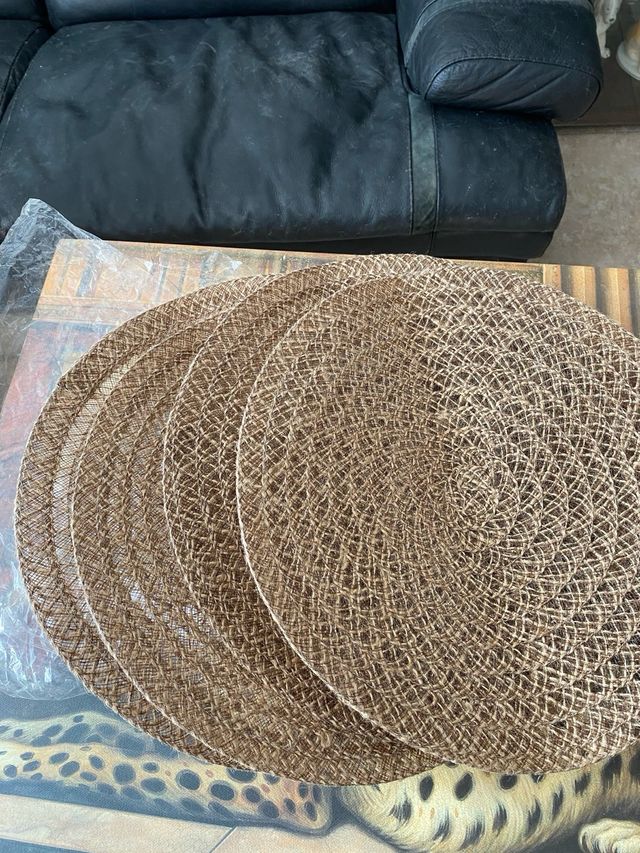 Manteles individuales de yute (beige/marrón)