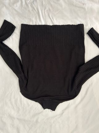 Maglione donna collo alto pizzo nero rosa