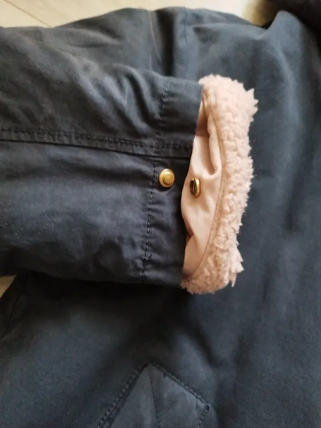 Trenca, abrigo azul marina con borrego separable