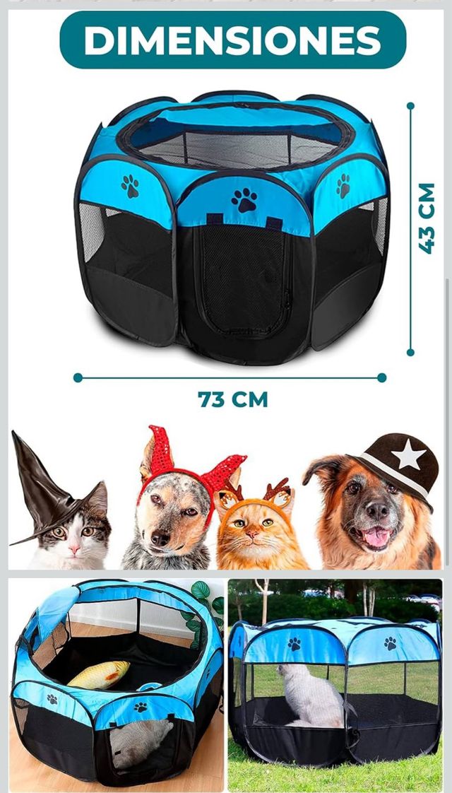 Parque para perros plegable 73x43 cm