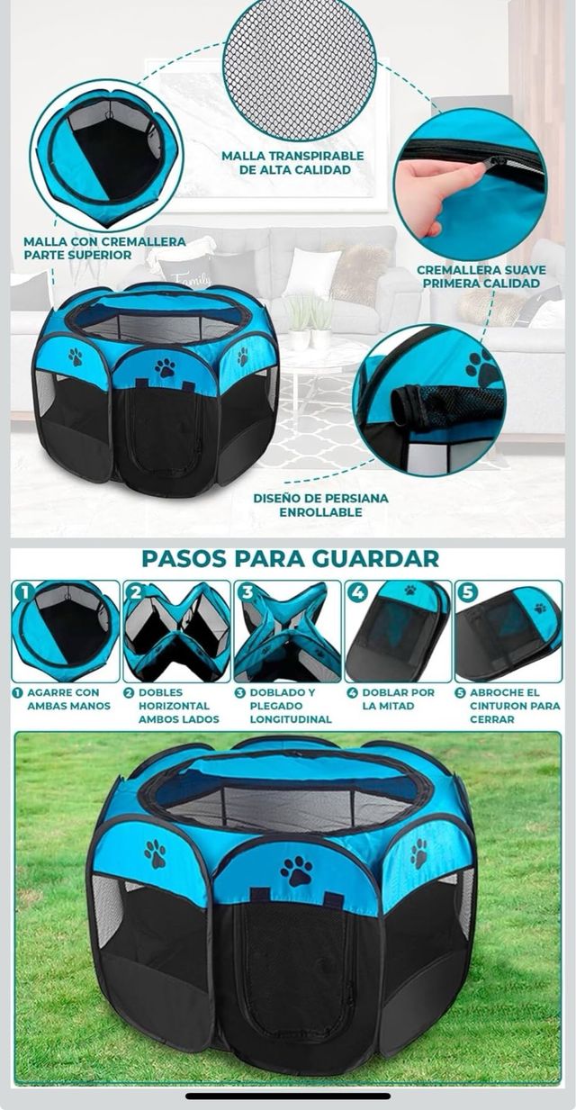 Parque para perros plegable 73x43 cm