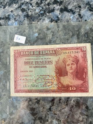 Billetes España 10, 25, 5, 100 Pesetas