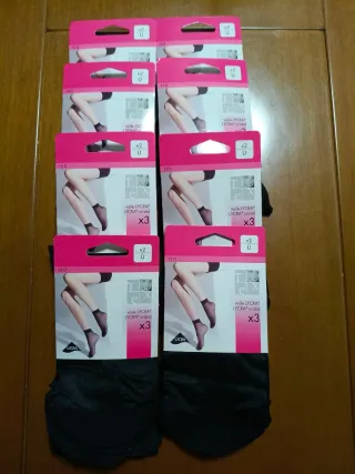 Calcetines Tex Lycra Cristal Negro Talla Única x3