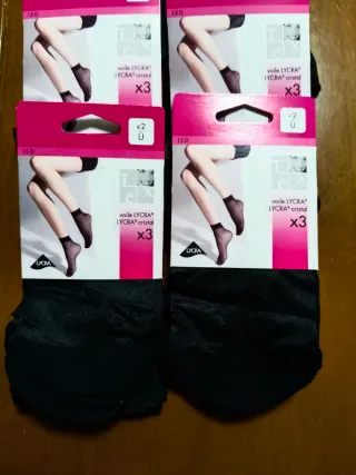 Calcetines Tex Lycra Cristal Negro Talla Única x3