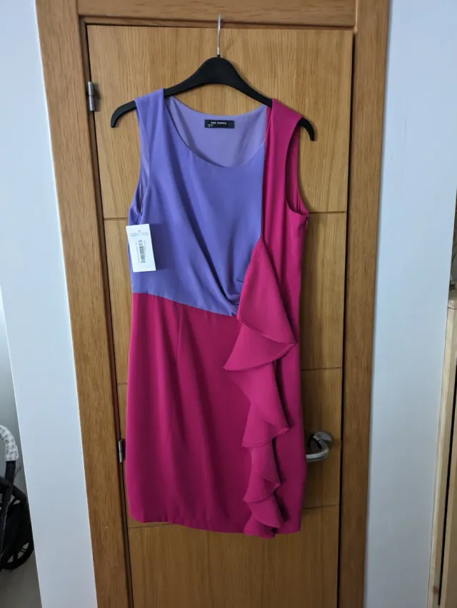 Vestido rosa y morado