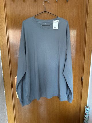 Camiseta H&M manga larga azul talla XL