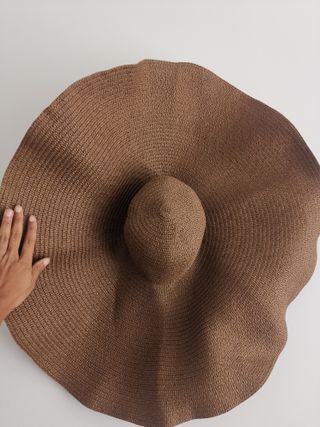 Sobrero gigante de playa marrón 70 cm de diámetro