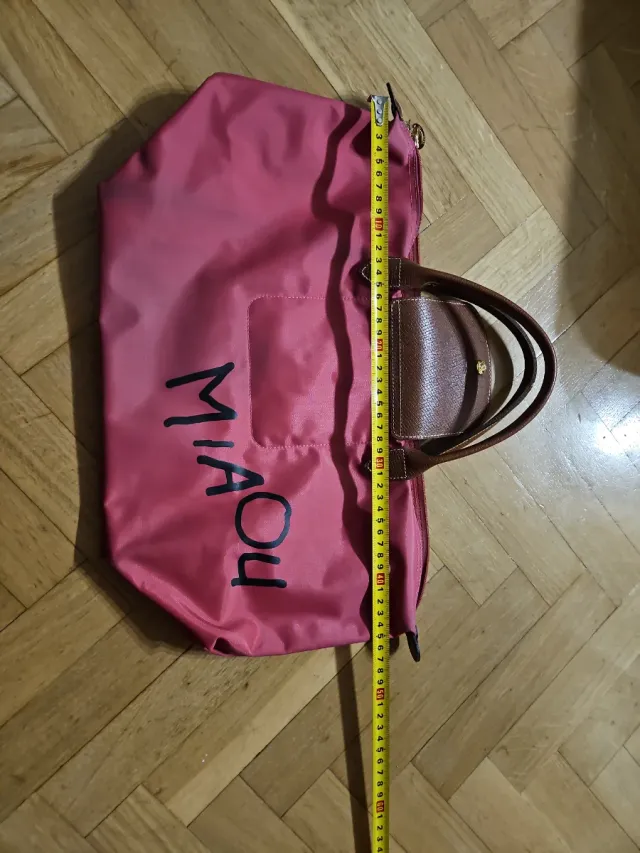 Bolso Longchamp Rosa con Diseño de Gato