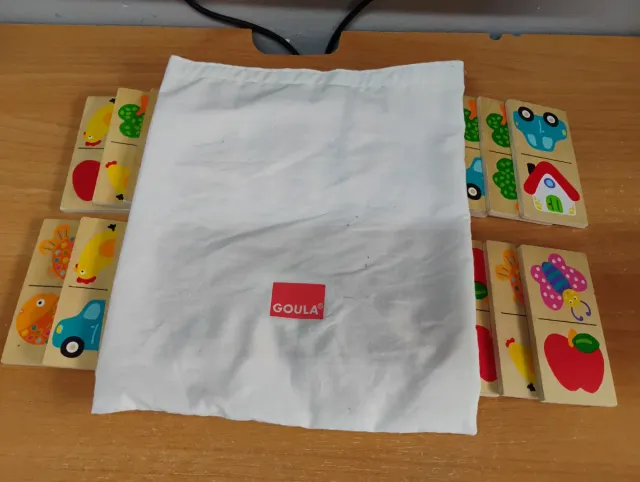 Dominó infantil de madera con dibujos