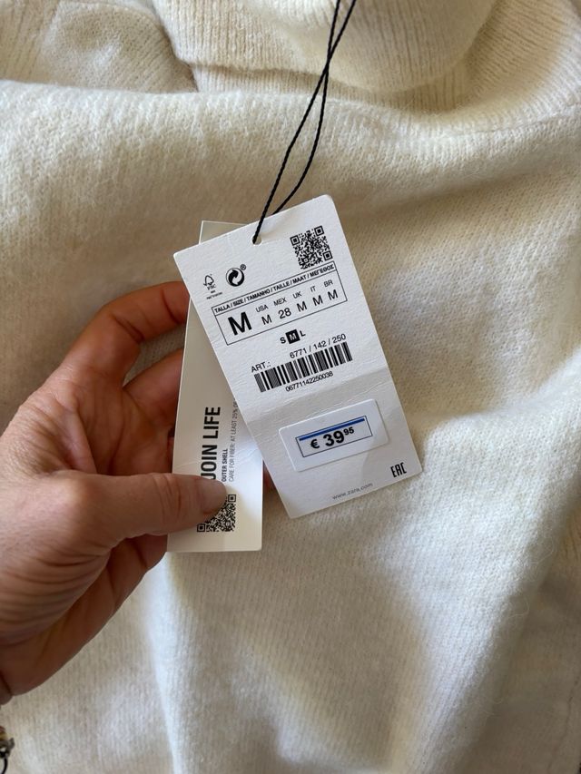 Vestido lana Zara cuello alto sin mangas