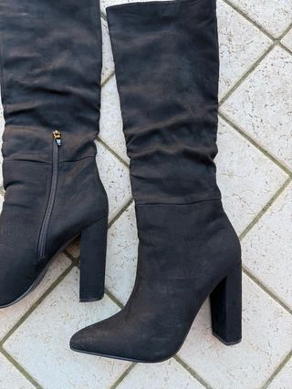 Stivali neri tacco largo