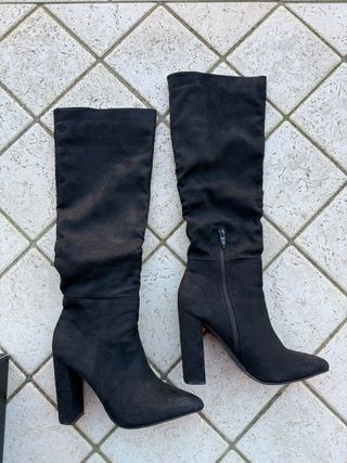 Stivali neri tacco largo