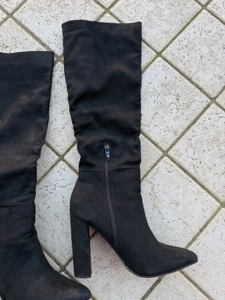 Stivali neri tacco largo