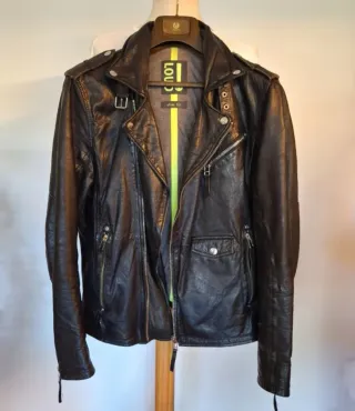 Cazadora Cuero Gipsy Negra