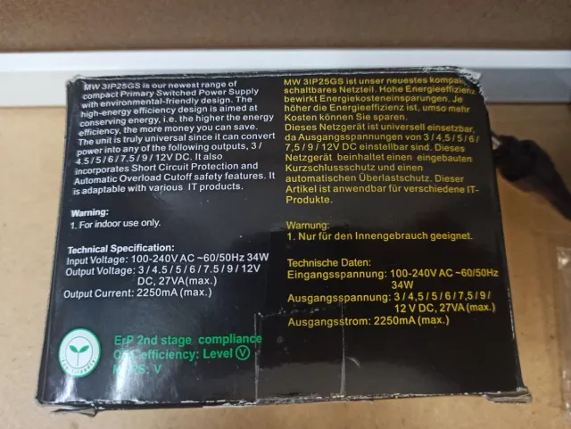 Adaptador de Corriente regulable 3-12V homologado