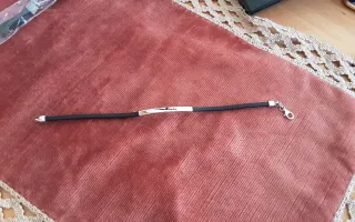 Bracciale vintage in argento e caucciù nero