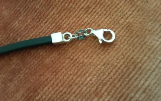 Bracciale vintage in argento e caucciù nero