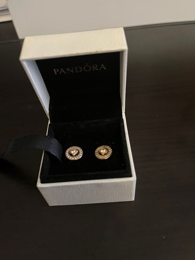 Pendientes Pandora Rosados Dorados